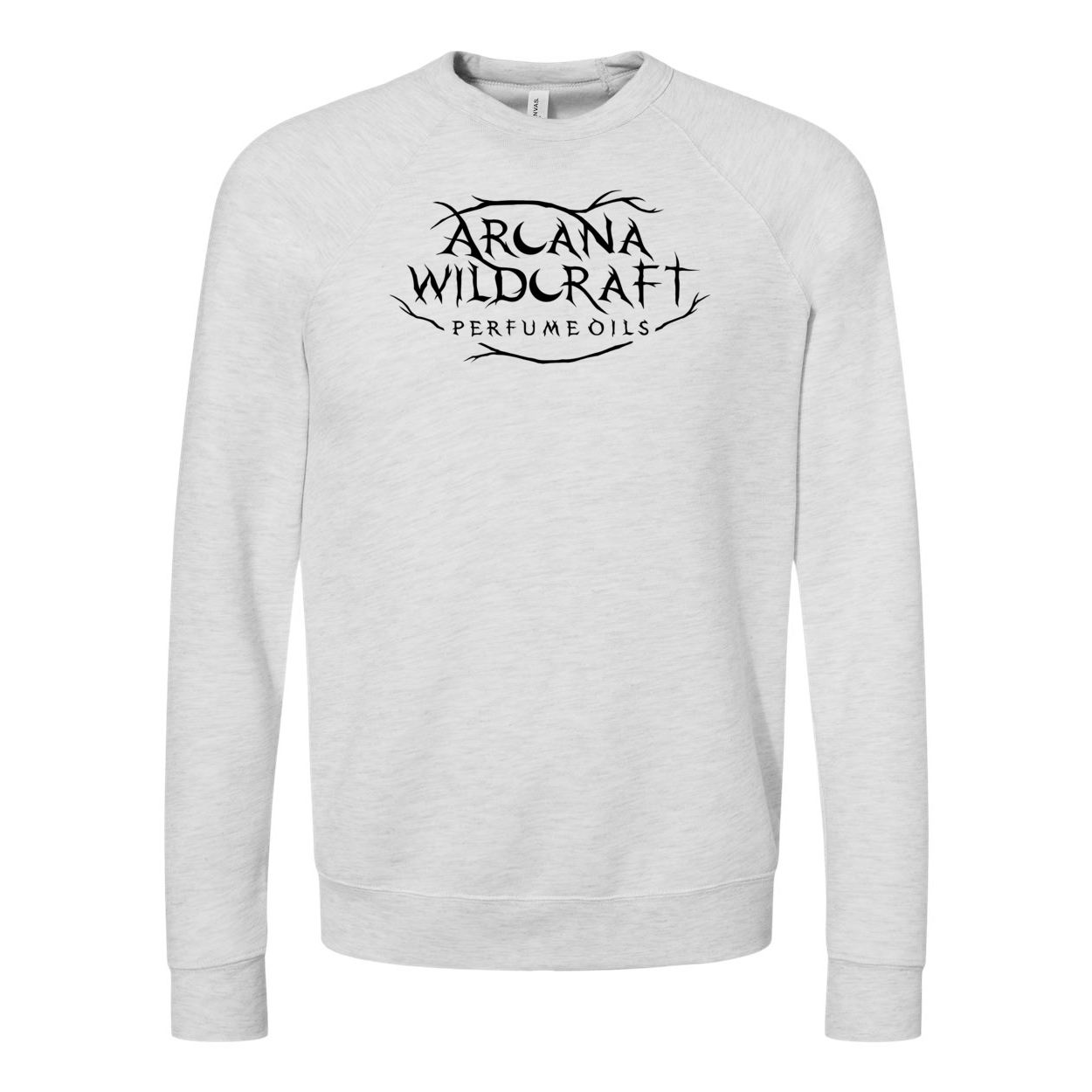 Arcana Logo Raglan Crewneck Sweatshirt, Gender Neutral Sponge Fleece XS-2XL