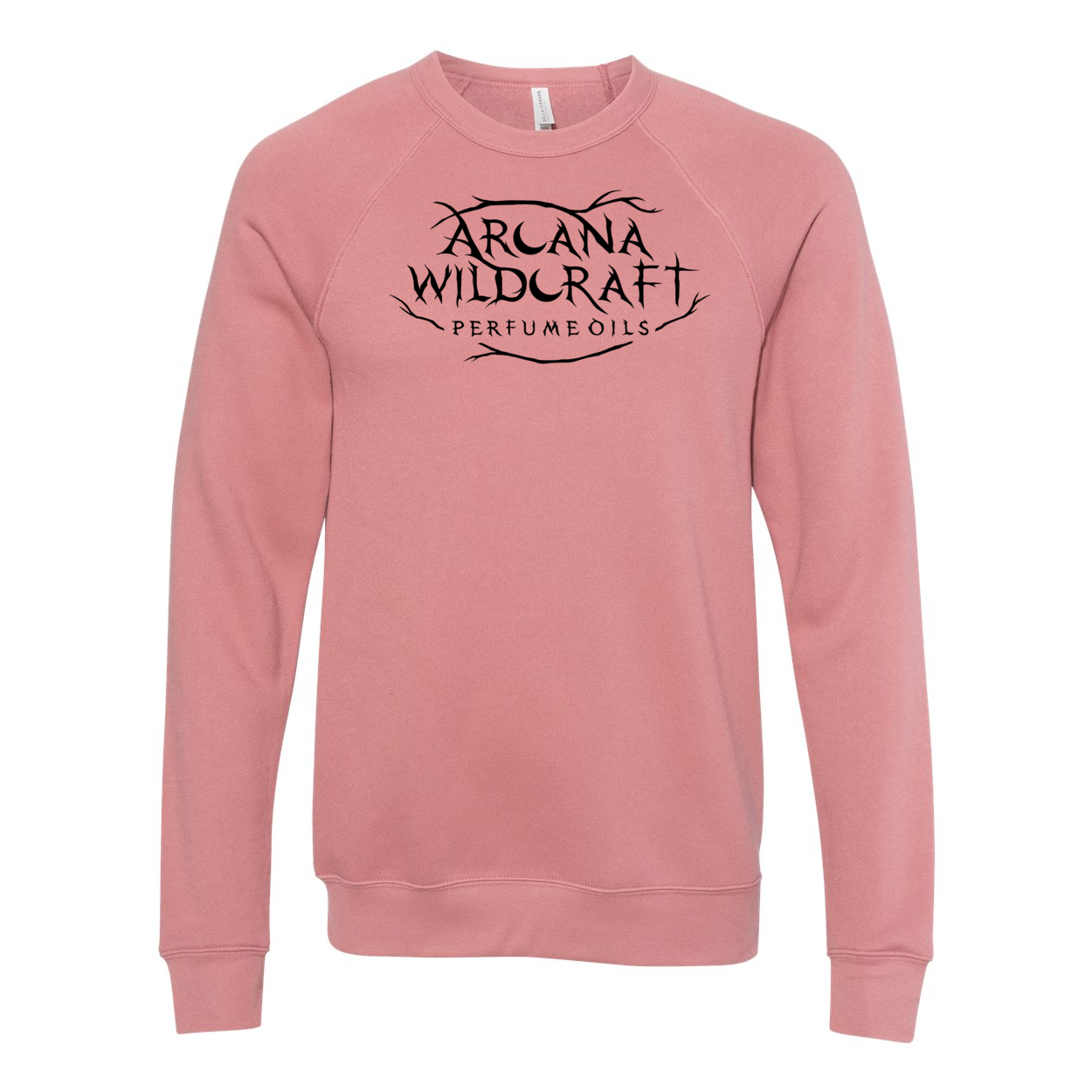 Arcana Logo Raglan Crewneck Sweatshirt, Gender Neutral Sponge Fleece XS-2XL