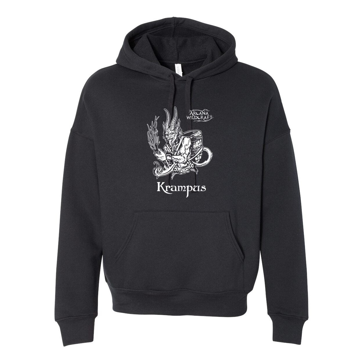 Krampus Dropped Shoulder Hoodie, Gender Neutral Sponge Fleece XS-2XL