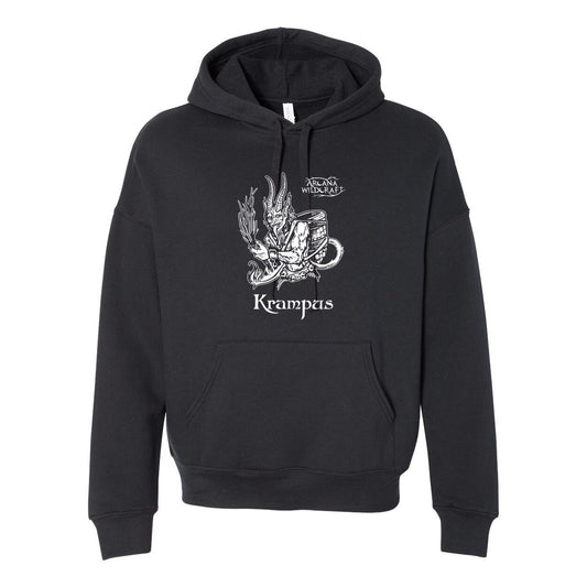 Krampus Dropped Shoulder Hoodie, Gender Neutral Sponge Fleece XS-2XL