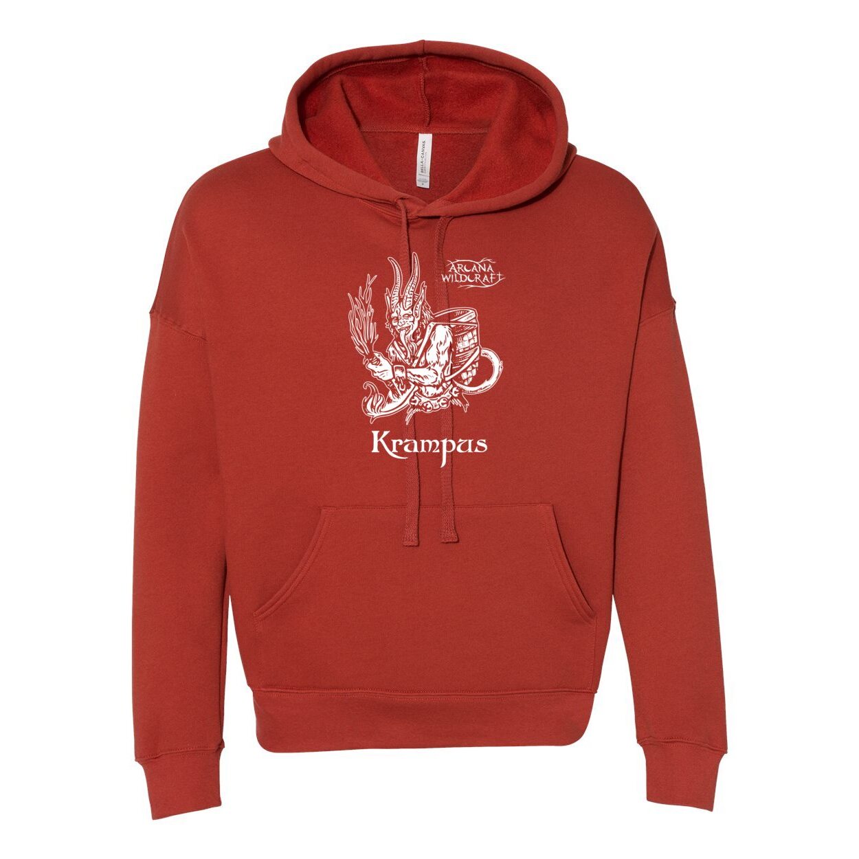Krampus Dropped Shoulder Hoodie, Gender Neutral Sponge Fleece XS-2XL