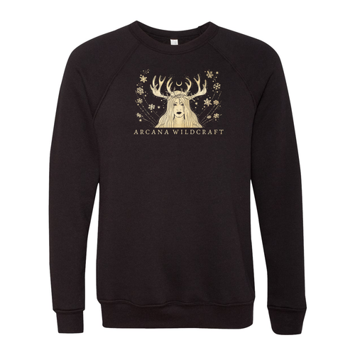 Snow Witch Raglan Crewneck Sweatshirt, Gender Neutral Sponge Fleece XS-2XL