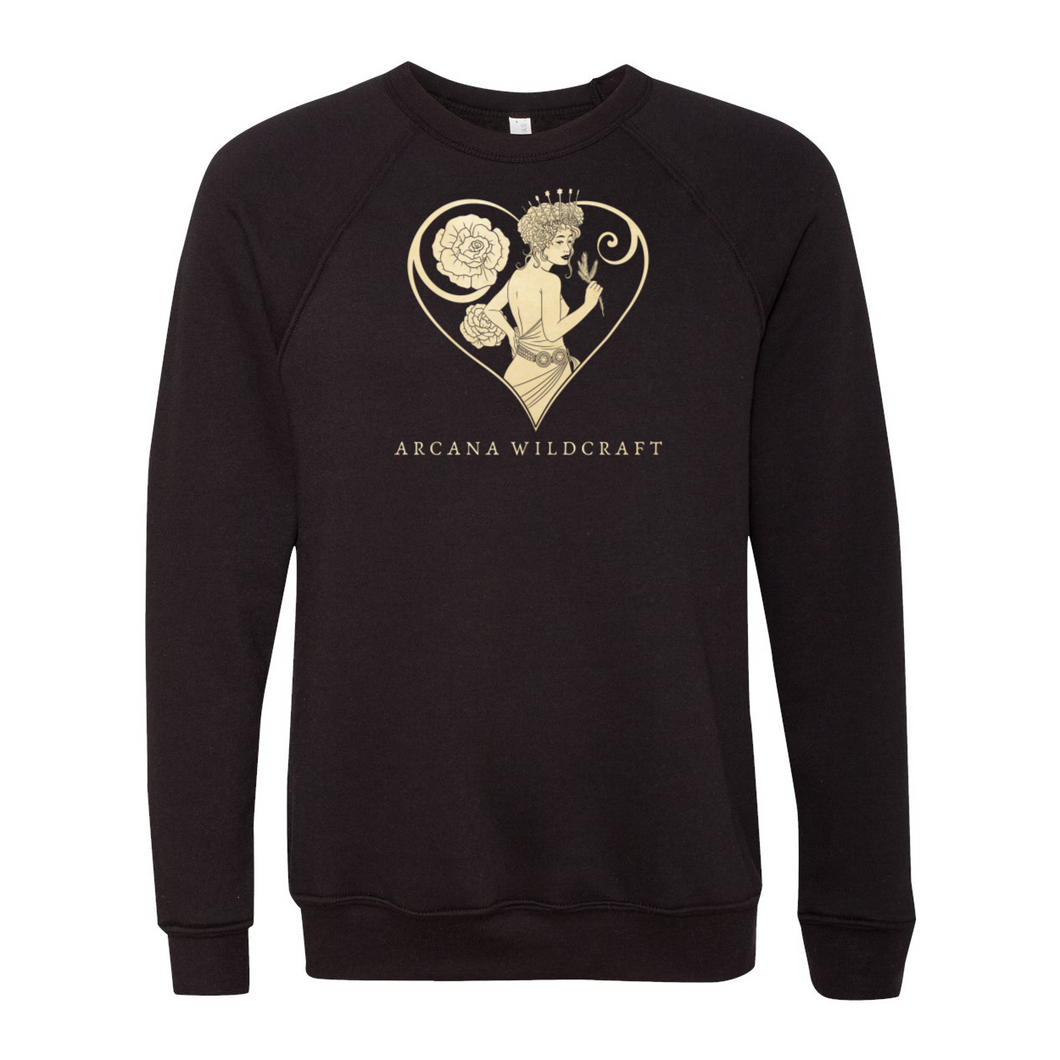 Meditations on Love Raglan Crewneck Sweatshirt, Gender Neutral Sponge Fleece XS-2XL
